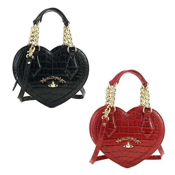 ヴィヴィアンウエストウッド バッグ Vivienne Westwood ハンドバッグ ショルダーバッグ 2way 7272V DORSET ハート  ブラック レッド BLACK RED