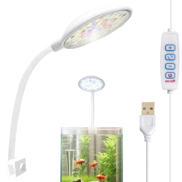 カラー：ホワイトサイズ：7W【小型水槽用クリップライト】360回転と柔軟なヘッド角度を備えたこの水槽用クリップライトは、さまざまな照明ニーズを簡単に満たし、水生生物の繁栄に幅広い照射を提供します。【明るさ調整可能】光が1段階から10段階まで...