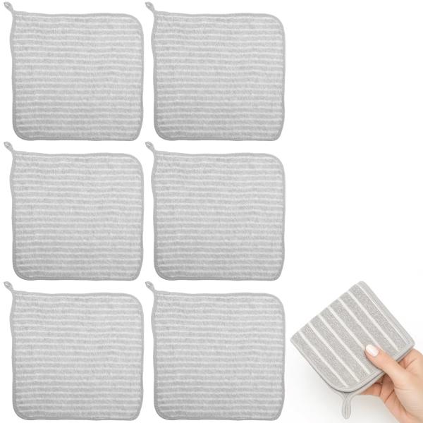 カラー：ライトグレーサイズ：ワンサイズ【油汚れ クロス】雑巾を水で濡らすだけで、頑固な油汚れも簡単に落とせ、家事の負担が一気に半分になります！コンロが新品のように見えるだけでなく、この掃除方法はタイルの目地から電化製品の表面まで、家中のあら...