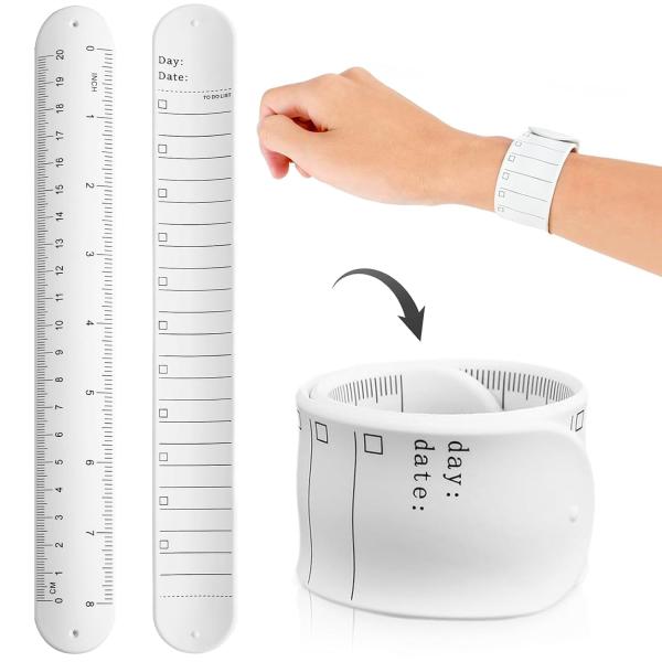 カラー：ホワイト・【仕様】サイズ：23.8cm*3cm。色：ホワイト。内容：2本入り。・【防水性・実用的なデザイン】上質なシリコン素材で、丈夫で防水性があり、手を洗ったり汗をかいたりしても字が消える心配はありません。メモに表面加工が施され、...