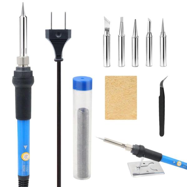 セット内容 60W電気はんだごて、スタンド、ピンセット、耐熱スポンジ、はんだ線、交換用こて先5本が含まれる便利な6点セット。すぐに作業を始めるために必要なツールが揃っています。温度調節可能 200℃から450℃までの広範囲な温度調節が可能。...