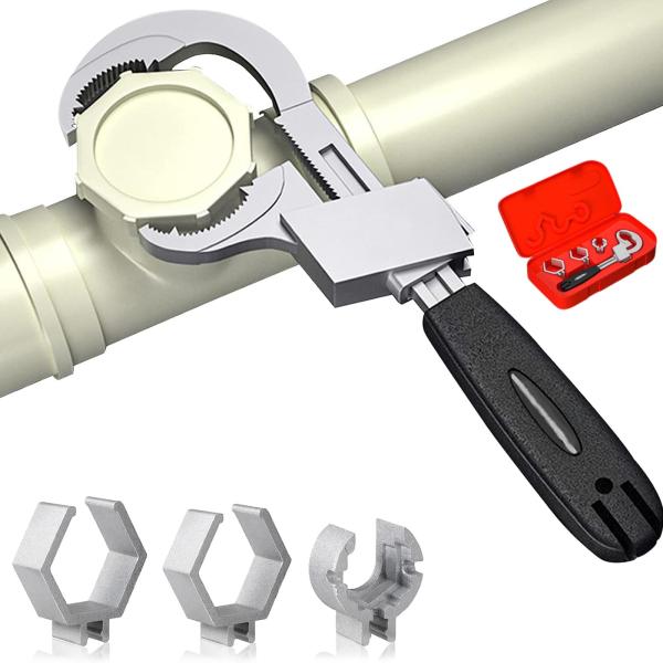 カラー：レッド-パイプレンチ 56-80mm【スカラップ歯構造】シンクアクセサリーの分解に適した犬歯デザインで、滑りません。【広口設計、片手操作、最大80ｍｍの開口】操作が簡単で、大きな開口部は80mmに達します。 高精度、高柔軟性、高効率...