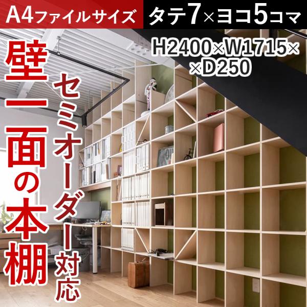 本棚 大容量 壁一面 壁面収納 壁面本棚 薄型 スリム a4ファイル a5