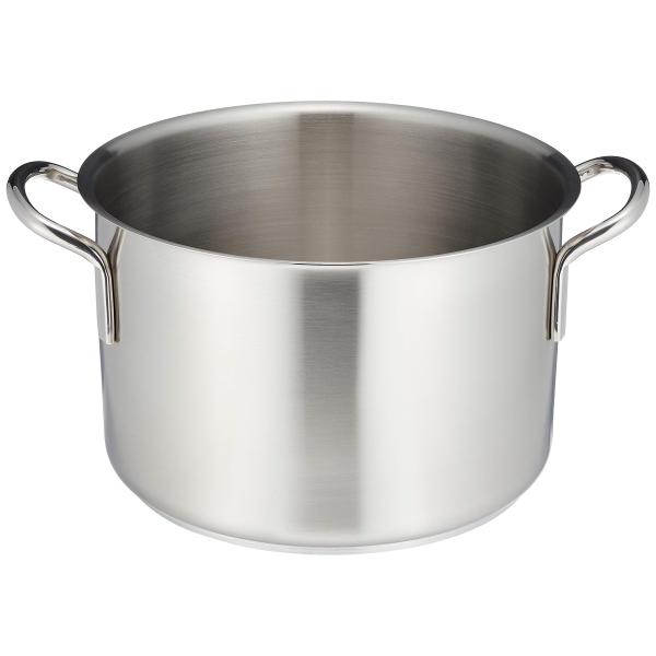 遠藤商事 業務用 ムラノ インダクション 半寸胴鍋 24cm (蓋無) IH対応 18-8ステンレス AHVA303