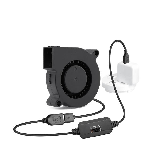 GDSTIME 50 mmx15 mm 5V DC USB 冷却ファン 排気ファン ミニ送風機 卓上 多用途扇風機 DIY FAN 風量調整可 3段階