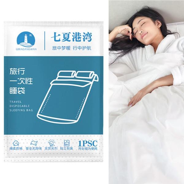 Moeagel 寝袋 使い捨て インナーシュラフ 肌触り良い 不織布 軽量 持ち運び便利 シングル寝袋 旅行 山行用 車中泊 山小屋泊用 インナーシー