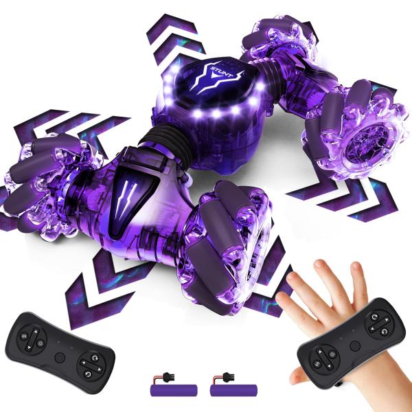 Tecnock ラジコンカー 子ども向け ジェスチャー RCカー 360°回転 四輪駆動 両面走行 おもちゃカー USB充電 リモコンカー 4WD オ