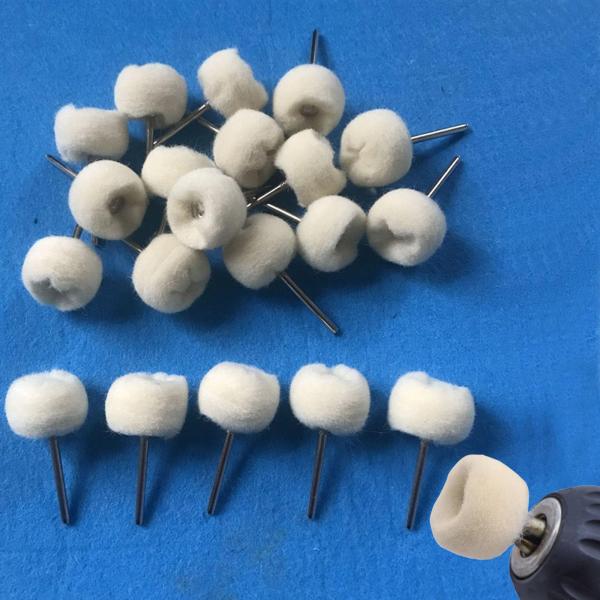 Ifukens フェルトバフ ウールバフ リューター バフ リューター 研磨研削ヘッド軸付き リューター ビット 2.35mm/3mm 30個入りミニ