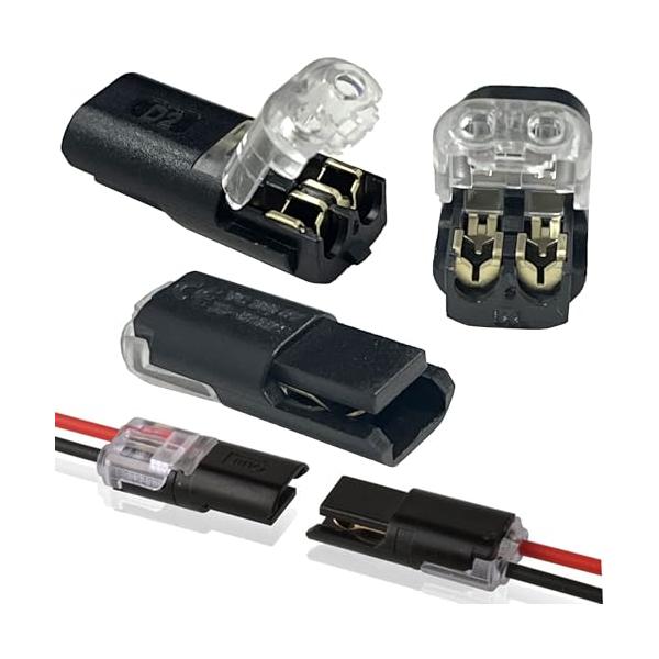 FACETHALO 配線コネクター カプラー 50個入り D2 快速接続端子 剥線不要の電線接続器 押し込み式導線接続端子