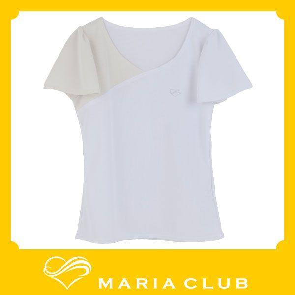 テニスウェア レディース フレアスリーブｔシャツ ホワイト おしゃれ