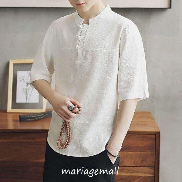 Tシャツ メンズ 半袖 無地tシャツ リネンtシャツ チャイナ服 綿麻 トップス カジュアル 夏 サマー Mens Ecology Plus1511 Mariage Mall 通販 Yahoo ショッピング