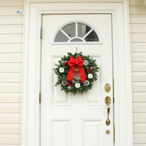 クリスマスリース 玄関 飾り 大きい オレゴンモミ プレシャス フレッシュ リース 55cm 手作り おしゃれ 壁飾り 生花 オーナメント プレゼント Dejapan 手数料０円で日本の商品を購買代行 落札代行