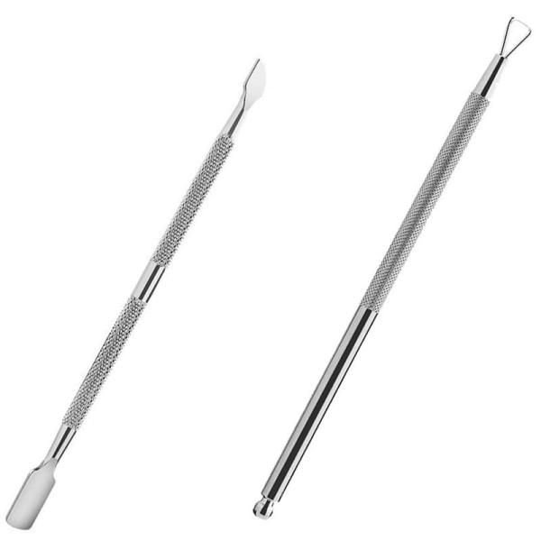 【商品名】　キューティクルプッシャー キューティクルプッシャー メタルプッシャー ネイルスクレーパー ステンレススチール キューティクル除去ツール ネイ 【商品説明】　・1.セット内容：プッシャーとスクレーパーの2点セット、サイズ：角型プッ...