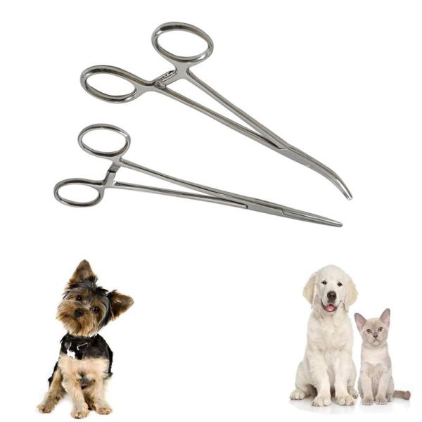 【商品名】　YIBOOOM 鉗子 2個セット かんし 14cm ステンレス製 操作簡単 丈夫で耐久 ペットのお手入れ 釣り カッピング 脱毛 など たわ 【商品説明】　・【優れた適用性】：中小型犬猫の耳掃除を安全、清潔に処理できるだけでなく...