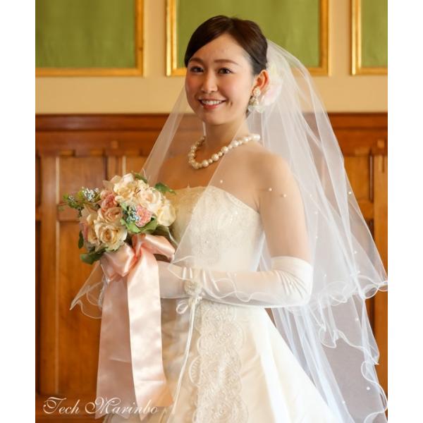 年最新海外 ウェディングベール ロング丈 メロウ パール 300cm Lubarol Com