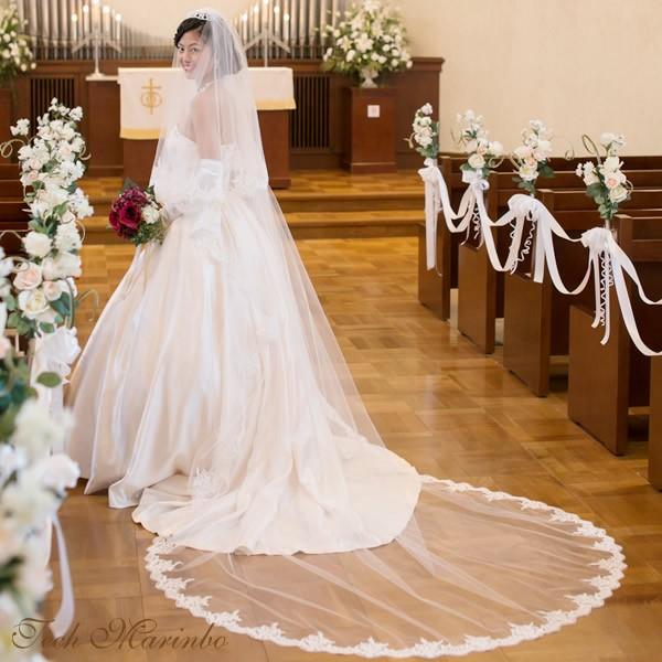 新品未使用】ラウンドロングベール フランス製リバーレース 結婚