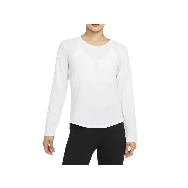 ナイキ NIKE Dri-FIT ワン ラックス ロングスリーブ トップ レディース 秋 冬 ホワイト 白 スポーツ フィットネス 長袖 Tシャツ DD0621-100