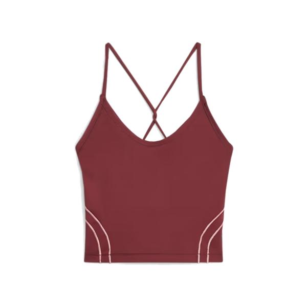 プーマ PUMA ヨガ ULTRABARE クロップトップ レディース オールシーズン ワインレッド えんじ色 スポーツ フィットネス スポーツブラ ブラトップ 524601-22