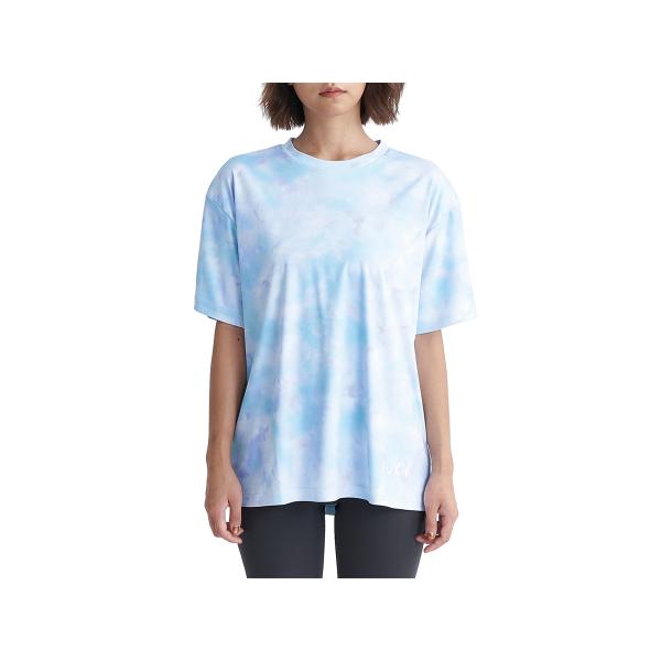 ロキシー ROXY RIDE ON TIE DYE ライド オン タイ ダイ レディース 春 夏 水陸両用 速乾 UVカット 冷感 ブルー 青 半袖 Tシャツ RST242502-LBL