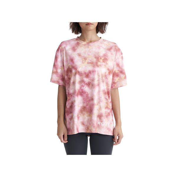 ロキシー ROXY RIDE ON TIE DYE ライド オン タイ ダイ レディース 春 夏 水陸両用 速乾 UVカット 冷感 ピンク 桃色 半袖 Tシャツ RST242502-TER