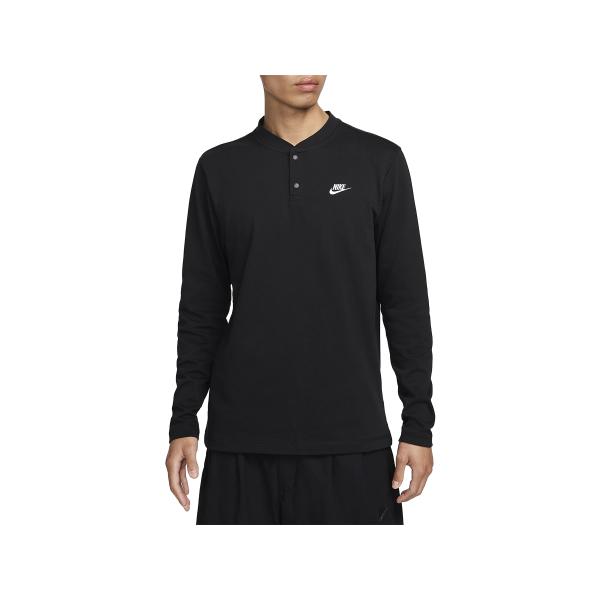 ナイキ NIKE クラブ ロングスリーブ ヘンリー メンズ 春 秋 冬 ブラック 黒 スポーツ トレーニング 長袖 Tシャツ FZ6631-010