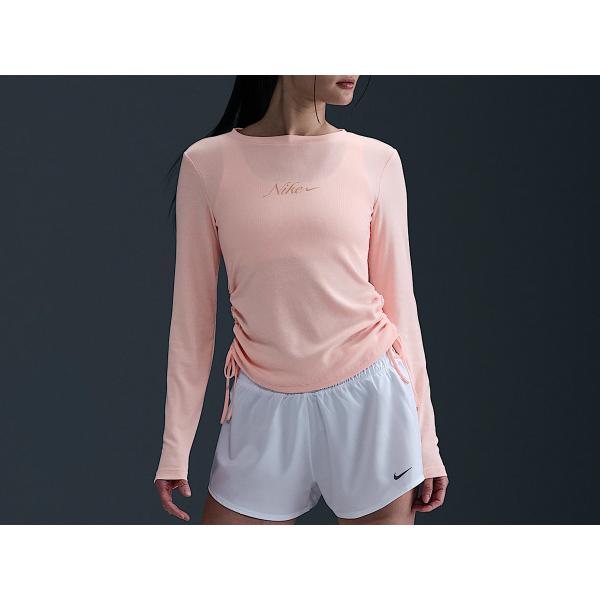 ナイキ NIKE スポーツウェア リブ ロングスリーブ クロップ トップ レディース ピンク 桃色 スポーツ フィットネス 長袖 Tシャツ HV5026-699