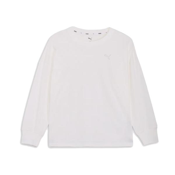 プーマ PUMA ESS MX キャット ロゴ リラックス 長袖 Tシャツ レディース 春 秋 冬 ホワイト 白 スポーツ フィットネス 長袖 Tシャツ 686916-02