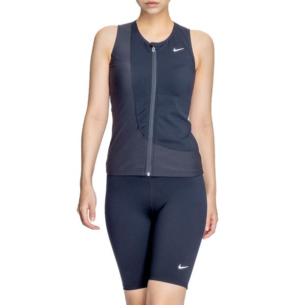 NIKE（ナイキ） ジップ付き袖なしセパレーツ レディース ブラック 黒