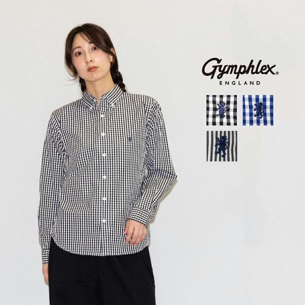 ちっぺGymphlex チュニックとギンガムチェックシャツおまとめ GYMPHLEX（ジムフレックス） 長袖ボタンダウンシャツ レディース