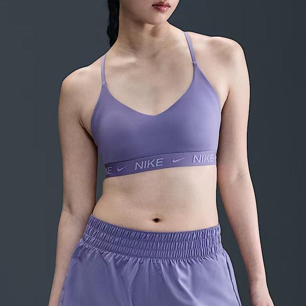 ナイキ NIKE インディ ライトサポート パッディド アジャスタブル スポーツブラ レディース オールシーズン パープル 紫 インナー ブラトップ FD1063-527