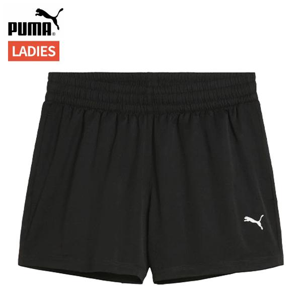 プーマ PUMA ESS プーマロゴ ポリ ウーブン 4 ショートパンツ レディース ブラック 黒 スポーツ フィットネス ショート パンツ 687543-01