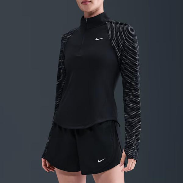 ナイキ NIKE Dri-FIT テンポ フラッシュ 1/4ジップ ランニングトップ レディース ブラック 黒 スポーツ フィットネス 長袖 Tシャツ HV2997-010