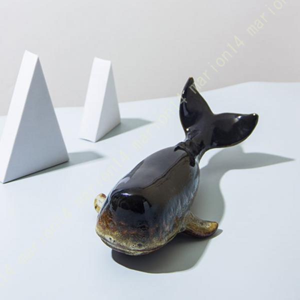 クジラ置物 かわいい 鯨 クジラ インテリア雑貨 鯨陶器 工芸品