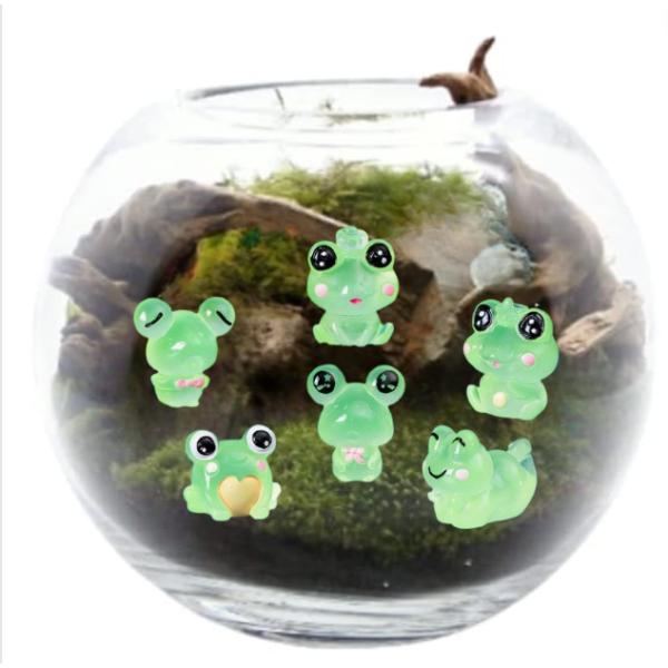 manatom 苔テラリウム 光るカエルのミニチュアフィギュア 6個セット フィギュア 動物