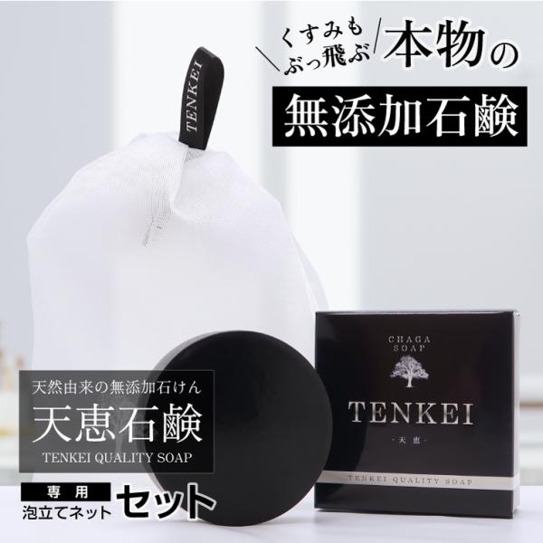 ★BESTセット★ 送料無料 【 天恵石鹸 + 専用泡立てネット】天恵クオリティソープ 80g ワンランク上の泡立てネット 100%植物由来 プラスケア 正規代理店
