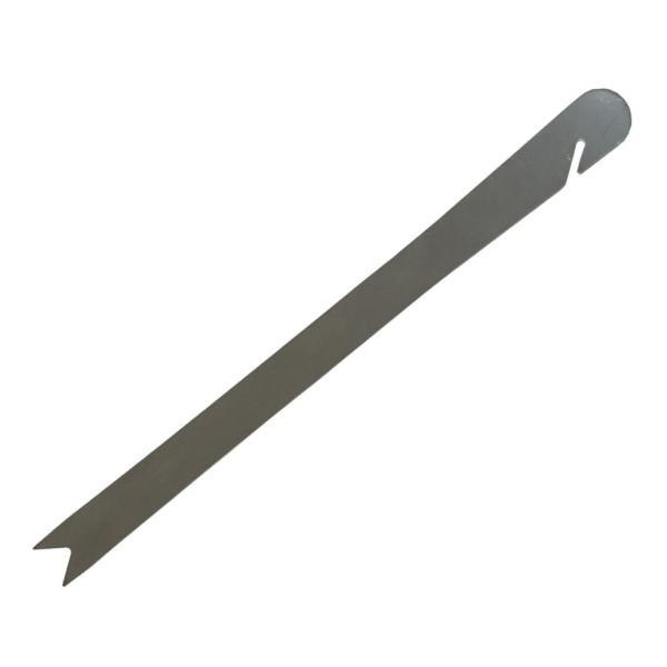 筬通し（ステンレス製）筬に糸を通します。長さ約15.5ｃｍ　巾約1.2ｃｍ　厚さは２種類薄　0.5ｍｍ　目安６１羽以上厚　1ｍｍ　　目安６０羽以下一方の端はフックになっており、フックに糸を引っかけて筬に糸を通します。もう一方の端では、筬目に...