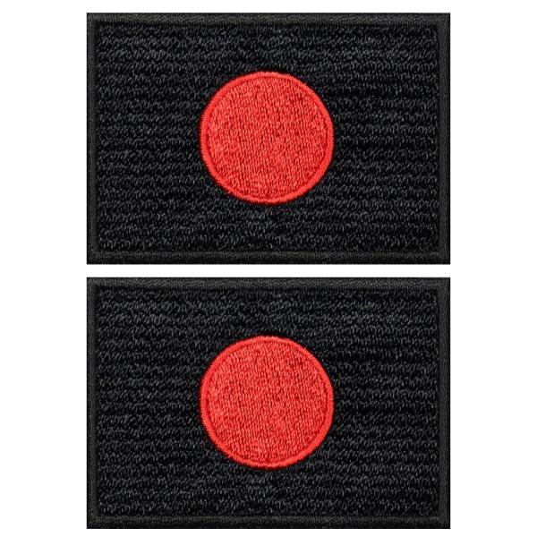 JAPAN 日本製 ワッペン WappenCook 日本国旗 日の丸 刺繍 ワッペン S レッド エッグ 2枚 セット アイロン接着