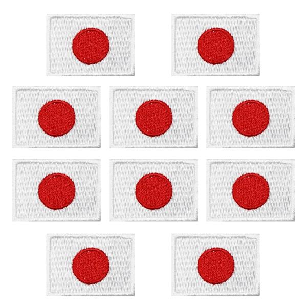 JAPAN ワッペン 野球 柔道 空手 スポーツ サッカー 日本代表 刺繍 アイロン接着 小さいサイズ ミニ 日の丸 日本 国旗 SS 10枚 アイロン接着