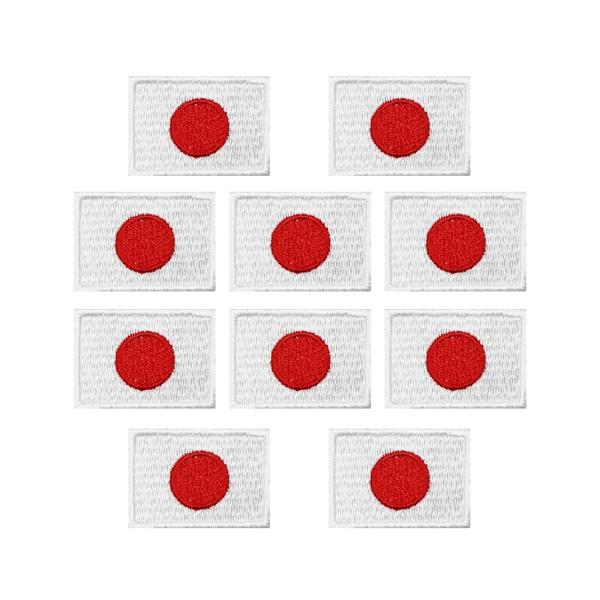 JAPAN ワッペン 野球 サッカー 柔道 空手 スポーツ マスク デコ 小さい サイズ ミニ 刺繍 日本 国旗 日の丸 ワッペン SSS 10枚 アイロン接着