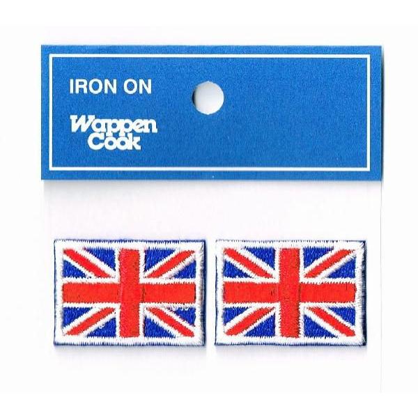 ユニオンジャック ワッペン イギリス 国旗 SS 2枚 アイロン接着