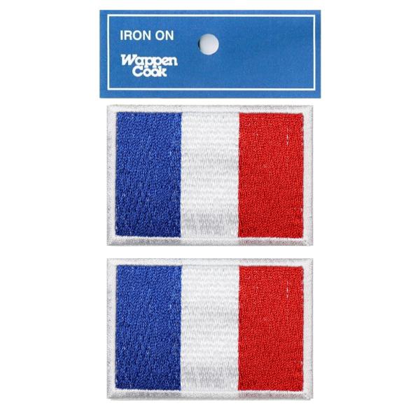 FRANCE スポーツ 観戦 応援 WappenCook フランス 代表 国旗 ワッペン S 2枚 アイロン接着
