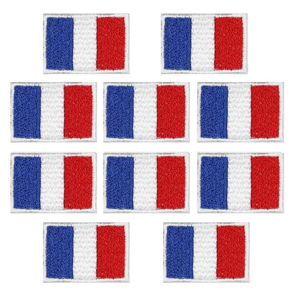 刺繍 フランス 国旗 ワッペン SS 10枚 アイロン接着