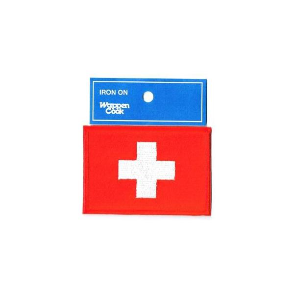 スイス 国旗 ワッペン M アイロン接着