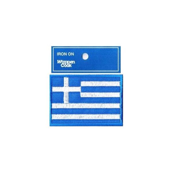 ギリシャ 国旗 ワッペン M アイロン接着