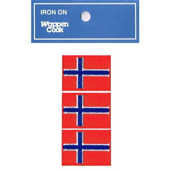 ノルウェー 国旗 ワッペン SS-3枚セット アイロン接着