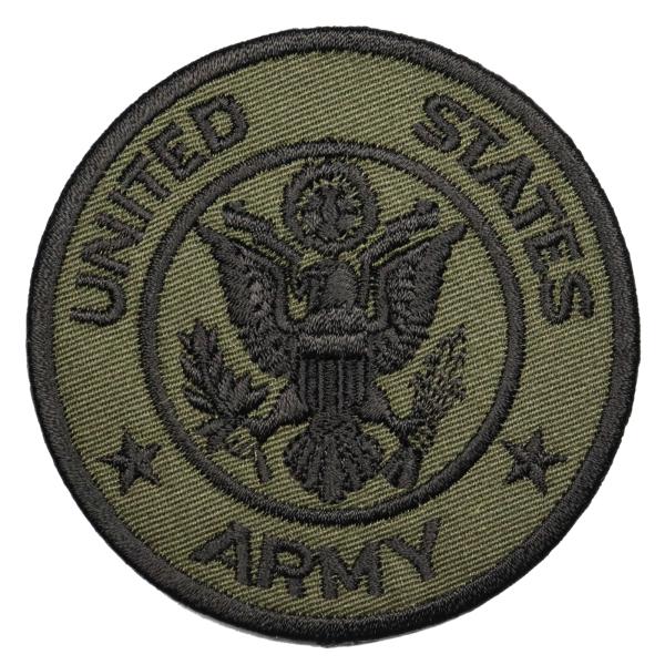 ARMY ミリタリーワッペン アメリカ陸軍 丸型 OD サバゲー装備 アイロン接着 MA1 フライトジャケット 革ジャン 戦闘服
