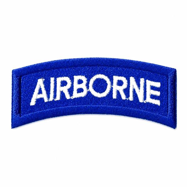 アイロン接着 刺繍 ミリタリーパッチ ワッペン AIRBORNE ブルー