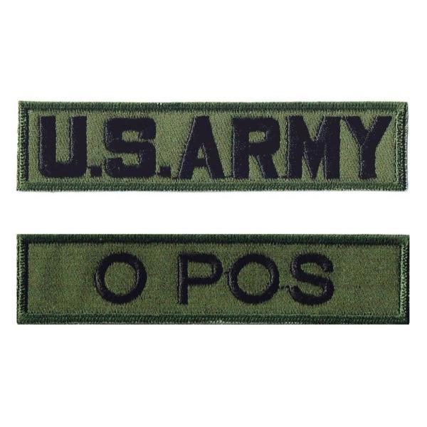 ミリタリーワッペン 血液型O POS+ARMY OD 2Pセット