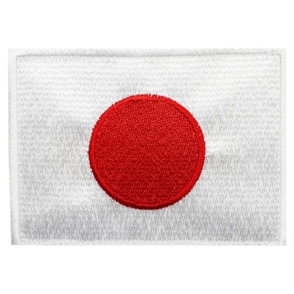 面ファスナー ホワイト メス無し WappenCook ベースボール 野球 柔道 空手 スポーツ ワッペン 日本国旗 日の丸 刺繍ワッペン L ベルクロ マジックテープ