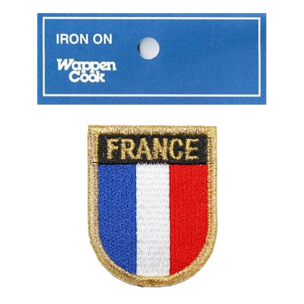 FRANCE スポーツ 観戦 応援 WappenCook フランス 代表 国旗 ワッペン エンブレム ゴールド アイロン接着
